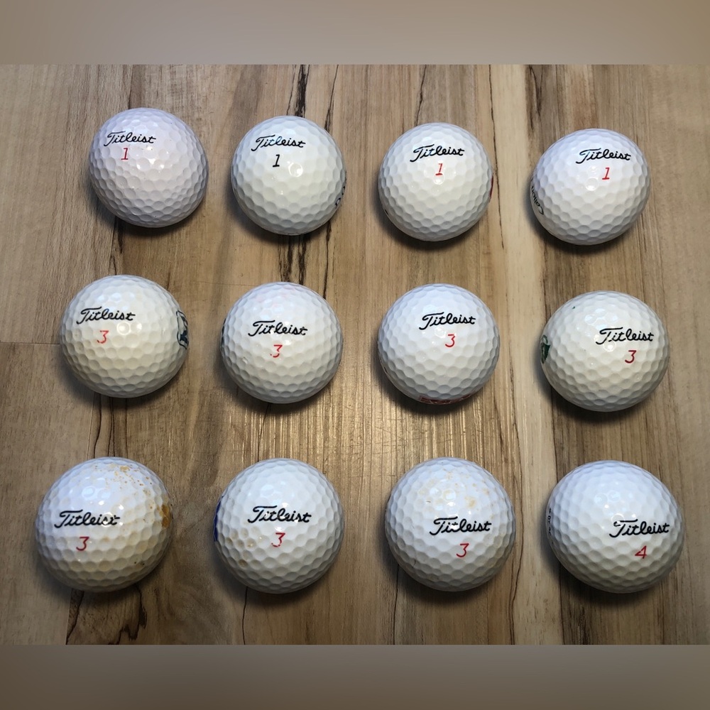 12 Titleist Used Golf Balls DT Solo TruSoft NXT Tour S HP Distance Logo Lot